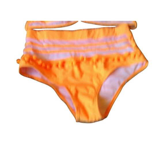 Flygo Women’s Mesh High-Waisted Bikini Set Tassel Trim Halter Top Size Med NWOT - Picture 6 of 10